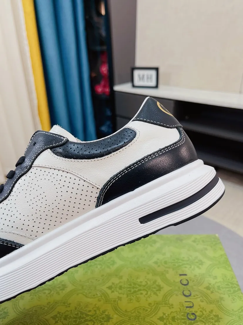 Men's shoes 💰458🌹🌹GUCCI [Gucci] New high-end men's shoes brand, the latest fashionable casual men's shoes, trendy and versatile style, relaxed and sporty style, uppers imported from Italy, first-layer cowhide embossed, genuine leather lining and ultra-fine workmanship. Original personalized fashionable rubber wear-resistant outsole, light and comfortable on the foot, size 38-44
